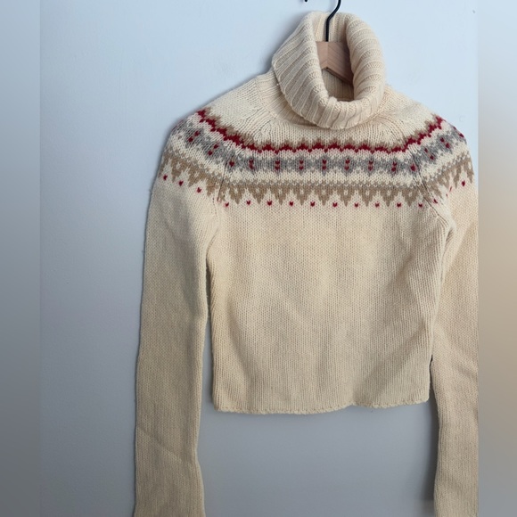Abercrombie & Fitch Vintage Lambs Wool Turtle Neck Sweater Womens Small - Picture 3 of 5